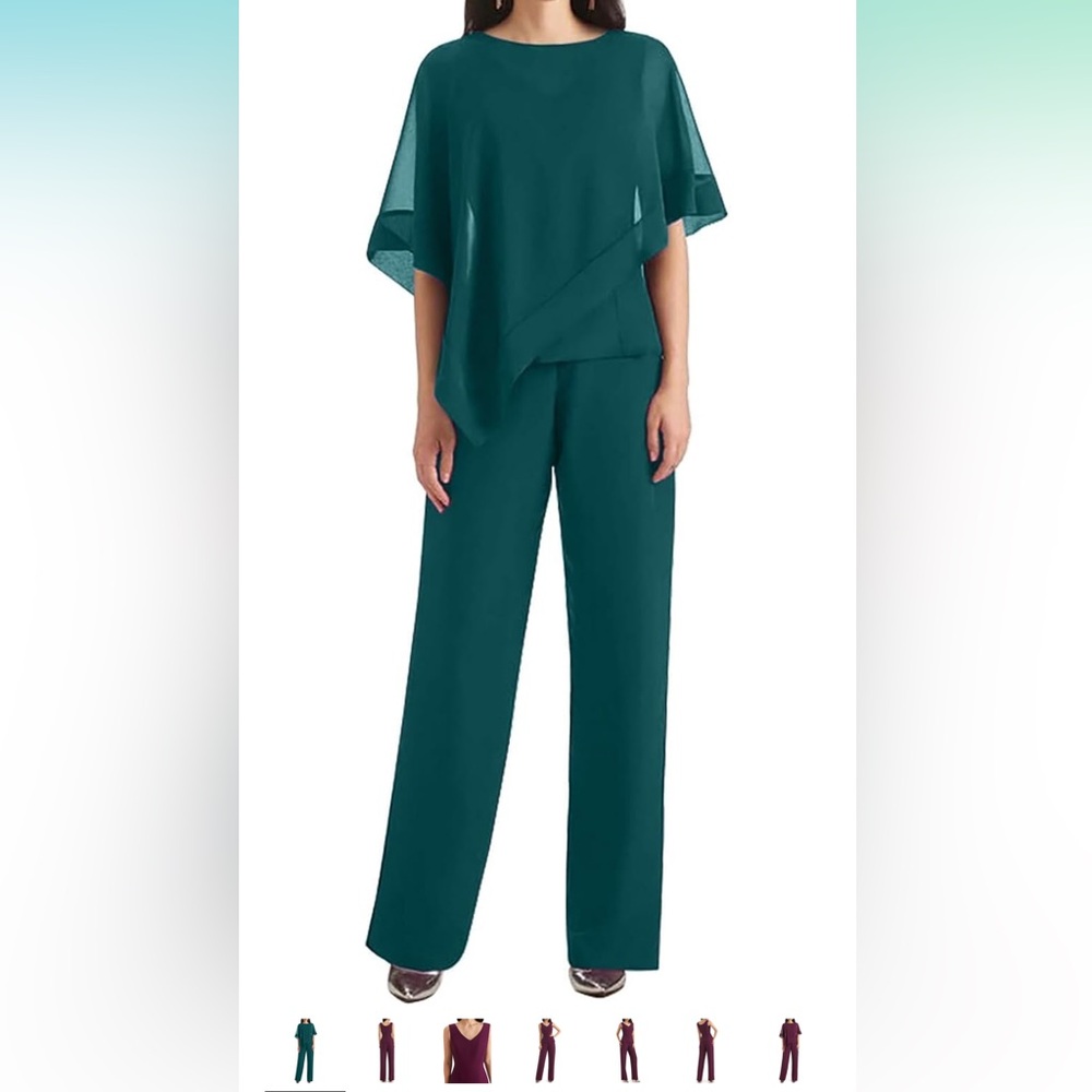 Chiffon 3 Piece Mother of The Bride/Groom Pant Suit